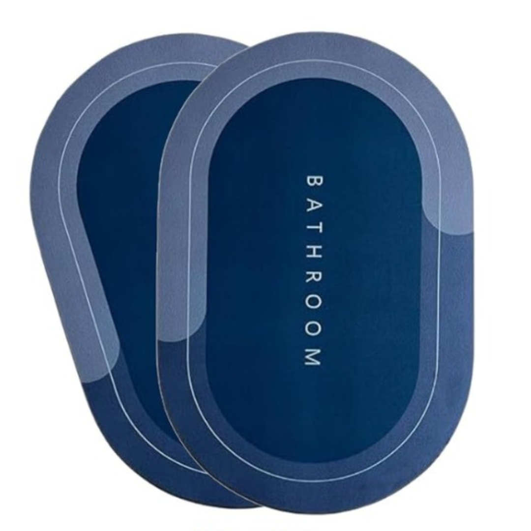 Oval Floor Mat – Soft, Anti-Skid & Fast-Dry Surface (Blue, 40x60cm)