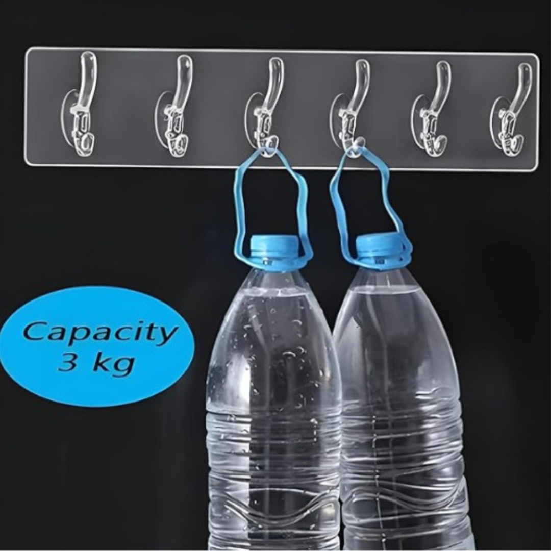Self Adhesive Wall Hooks with 6 Hooks