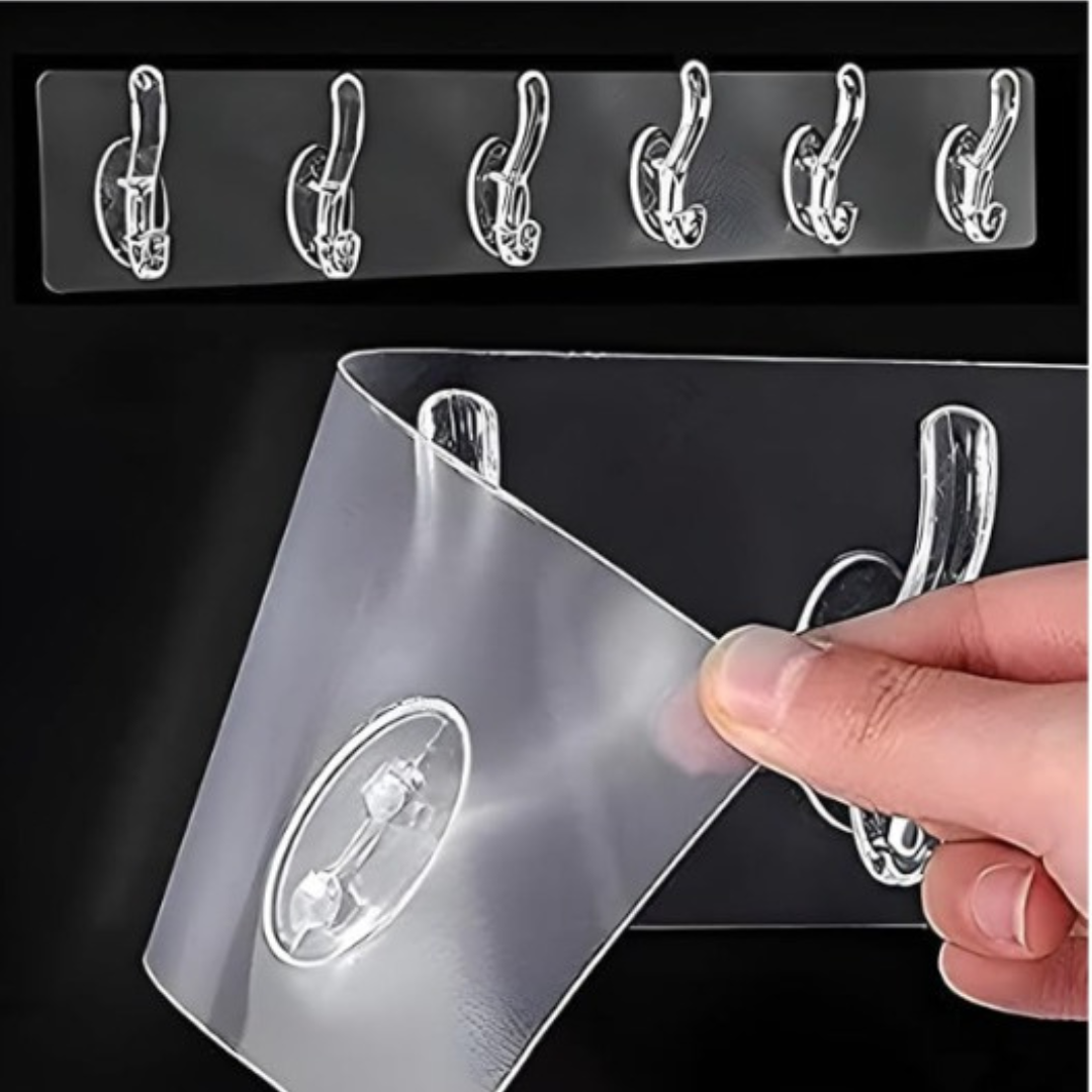 Self Adhesive Wall Hooks with 6 Hooks