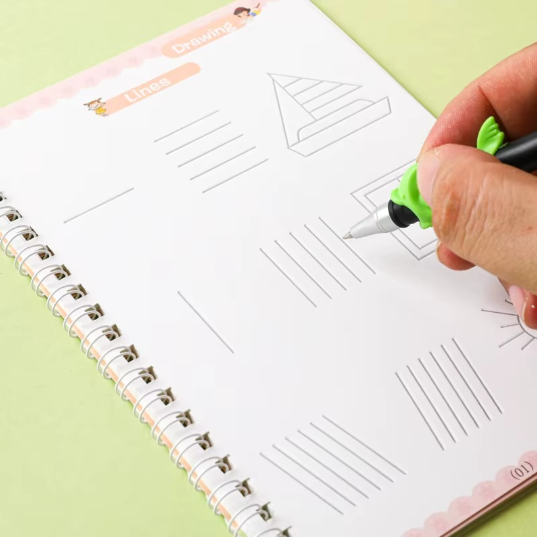 Reusable Learning Book Set for Kids (8 Books + 2 Pens + 20 Refills)