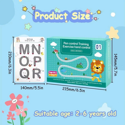 Reusable Tracing Lines Exercise Book For Improving Handwriting (64 Pages)