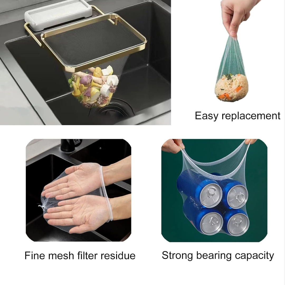 Stainless Steel Kitchen Sink Strainer With Mesh Filter Bags (50 Bags)